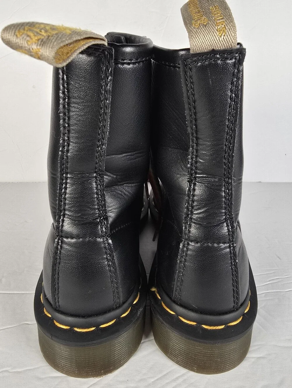 Dr. Martens 1460 Girls Black Lace Up Boots Featuring Rainbow Flat Laces Size 4